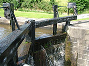 Water overflowing the lock gates