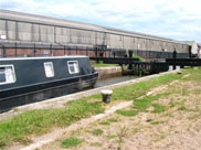 A barge at Pagefield locks