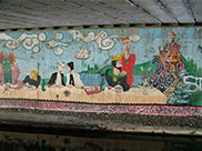Part of a large mural underneath Shipley bridge