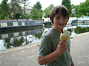 Thomas enjoying an ice cream at Rodley