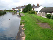 A row of small cottages on the towpath