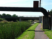 Pipe bridge and M57 motorway bridge, not numbered