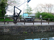 Old crane and boat at Wigan Pier