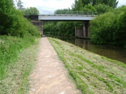 A railway bridge (Bridge 2A) crosses the canal