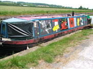 Barge painted with cartoon characters