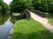 Arched towpath bridge at Haigh