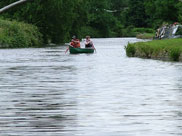 A couple of canoeists on the canal