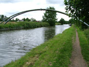 A pipe bridge over the canal