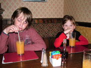 The kids having a drink