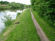 The towpath narrows to single file