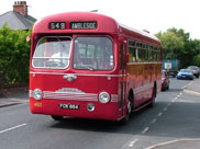 An old red Ribble bus
