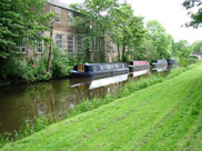 Narrow boats moored at Withnell Fold