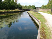 The canal narrows at the viaduct