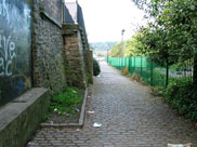 Up the cobbled path between the main road and Asda