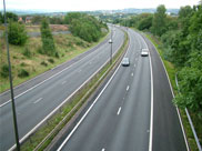 View east from the M65 motorway viaduct